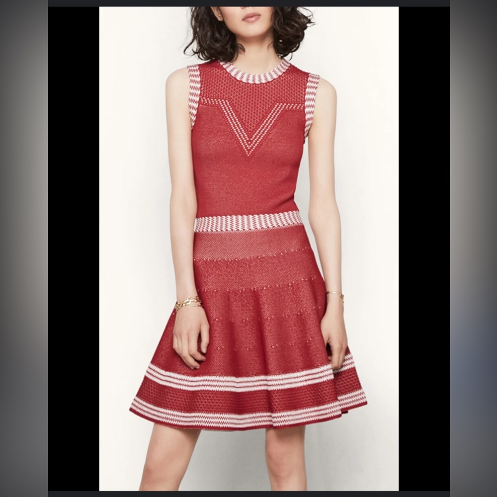 NWOT Maje Romy Jacquard Knit Dress (Size 8/10)